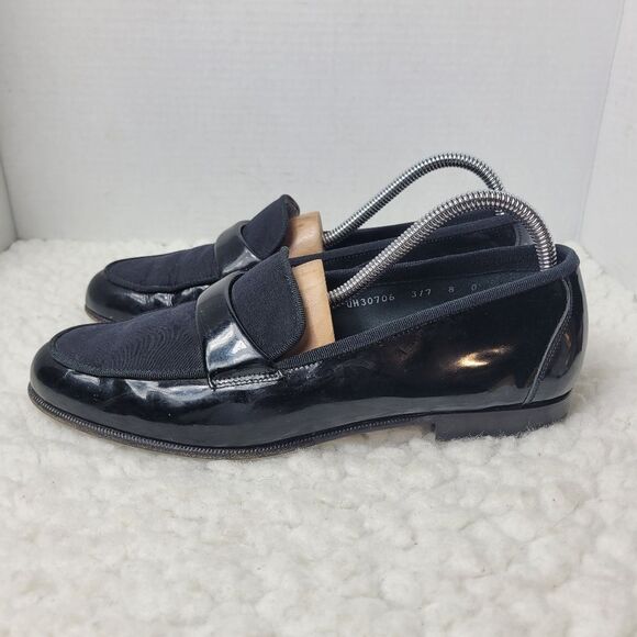 Salvatore Ferragamo Tuxedo Men’s Penny  Loafers Size 8 D Black Patent Leather main image 6